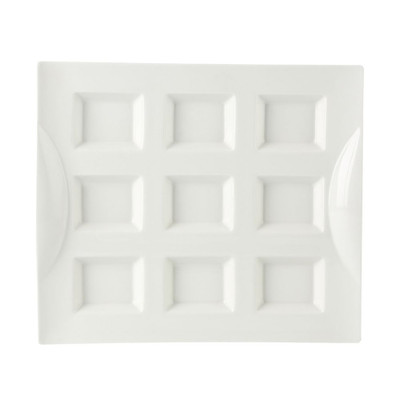 CAC China CN-9T12 0.5 Oz. Super White Porcelain Rectangular CN Compartment Tray (1 Dozen)