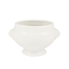 CAC China LN-15-P 15 Oz. Super White Porcelain Lion Head Tureen or Bouillon (2 Dozen Per Case)