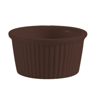 CAC China RKF-3-BWN 3 Oz. Round Fluted Ceramic RKF Ramekin (4 Dozen Per Case)