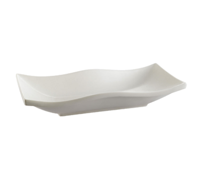 CAC China TOK-W23 30 Oz. Bone White Porcelain Rectangular Fashionware Platter (1 Dozen)