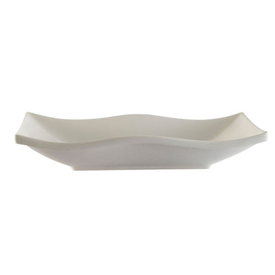 CAC China TOK-W23 30 Oz. Bone White Porcelain Rectangular Fashionware Platter (1 Dozen)