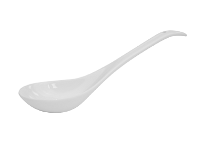 CAC China LN-SP10 4 Oz. Super White Porcelain Lion Head Soup Spoon (3 Dozen Per Case)