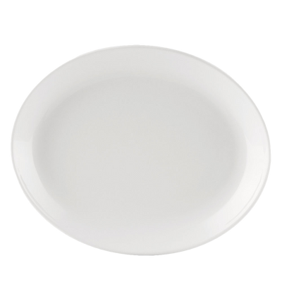 CAC China COP-OV13 Super White Porcelain Oval COP Platter (1 Dozen)