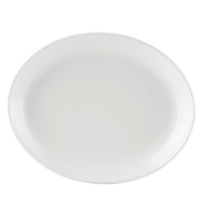 CAC China COP-OV13 Super White Porcelain Oval COP Platter (1 Dozen)