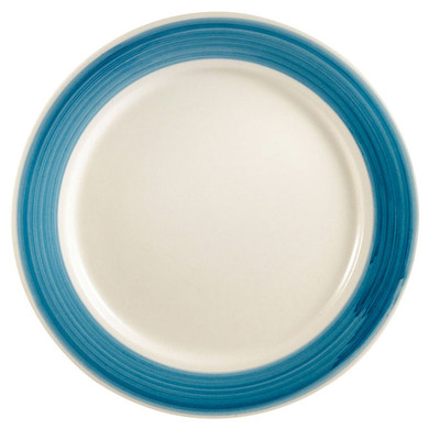 CAC China R-36-BLU 4.5" Dia. American White Ceramic Round Rainbow Saucer (3 Dozen Per Case)