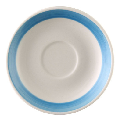 CAC China R-36-BLU 4.5" Dia. American White Ceramic Round Rainbow Saucer (3 Dozen Per Case)