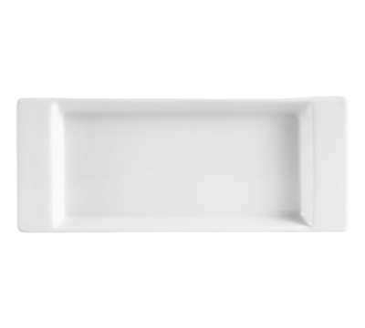 CAC China F-2S Super White Porcelain Rectangular Fortune Tray (2 Dozen Per Case)