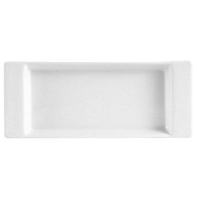 CAC China F-2S Super White Porcelain Rectangular Fortune Tray (2 Dozen Per Case)