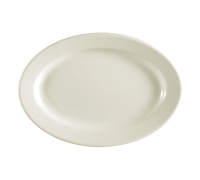 CAC China REC-34 American White Ceramic Oval REC Platter (2 Dozen Per Case)