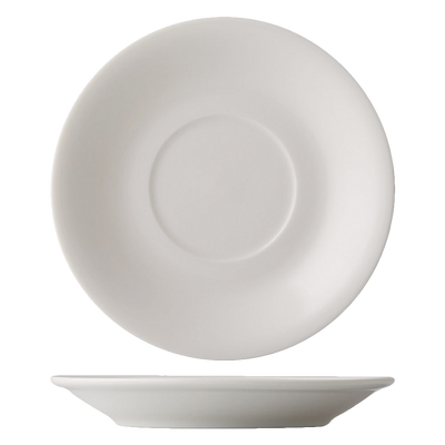 CAC China GW-2 5.75" Dia. Bone White Porcelain Round Great Wall Saucer (3 Dozen Per Case)