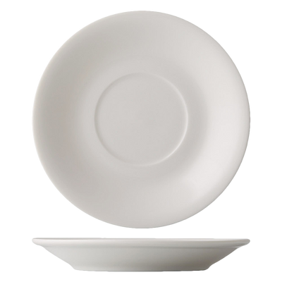 CAC China GW-2 5.75" Dia. Bone White Porcelain Round Great Wall Saucer (3 Dozen Per Case)