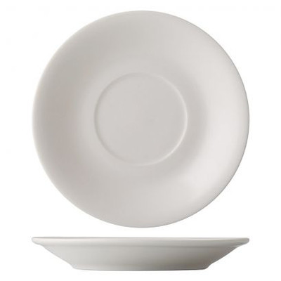 CAC China GW-2 5.75" Dia. Bone White Porcelain Round Great Wall Saucer (3 Dozen Per Case)