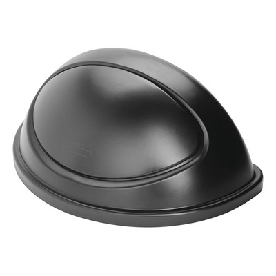 Rubbermaid FG362000BLA Half Round Black Untouchable Lid (4 Each Per Case)