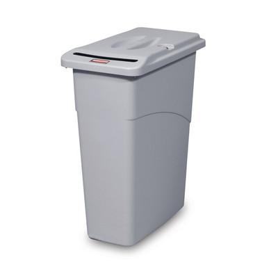 Rubbermaid FG9W1500LGRAY 23 Gallon Light Gray Confidential Document Container (4 Each Per Case)