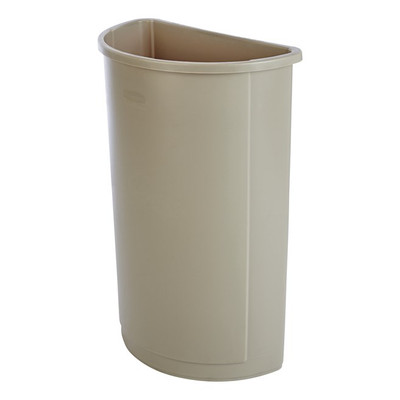 Rubbermaid FG352000BEIG 21 Gal. Half Round Beige Untouchable Container (4 Each Per Case)