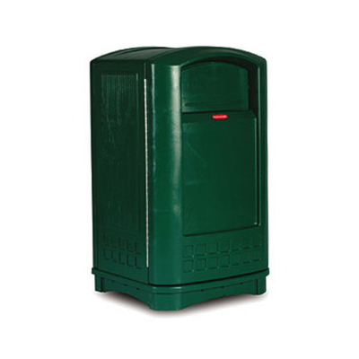 Rubbermaid FG396400DGRN 50 Gal. Green Plastic Rectangular Plaza Container