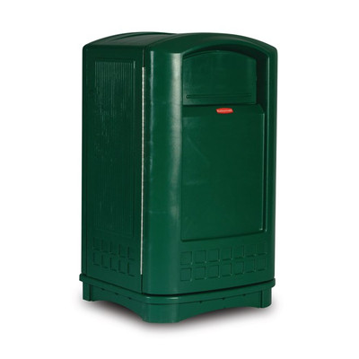 Rubbermaid FG396400DGRN 50 Gal. Green Plastic Rectangular Plaza Container