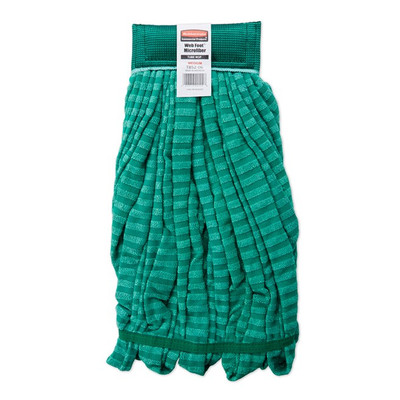 Rubbermaid FGT85206GR00 5" Wide Band Green Microfiber Web Foot Tube Mop