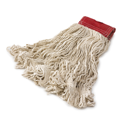 Rubbermaid FGD15306WH00 5" Wide Large Band White Cotton Super Stitch Wet Mop Head
