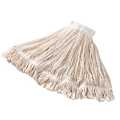 Rubbermaid FGD15306WH00 5" Wide Large Band White Cotton Super Stitch Wet Mop Head