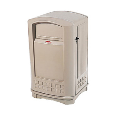 Rubbermaid FG396400BEIG 50 Gal. Beige Plastic Rectangular Plaza Container