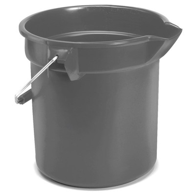 Rubbermaid FG296300GRAY 10 qt. Gray Round Bucket