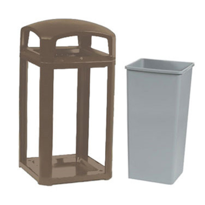 Rubbermaid FG397500SBLE 50 Gal. Brown Plastic Landmark Series Classic Container