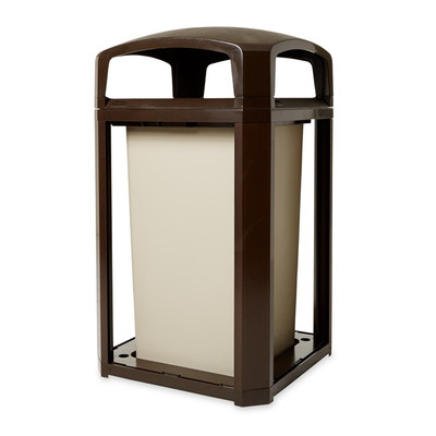 Rubbermaid FG397500SBLE 50 Gal. Brown Plastic Landmark Series Classic Container