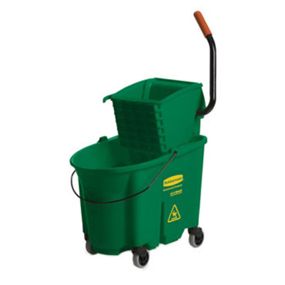 Rubbermaid FG758888GRN 35 Qt. Green Molded Plastic Side Press Wringer WaveBrake Mopping Combo