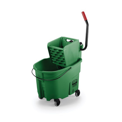 Rubbermaid FG758888GRN 35 Qt. Green Molded Plastic Side Press Wringer WaveBrake Mopping Combo