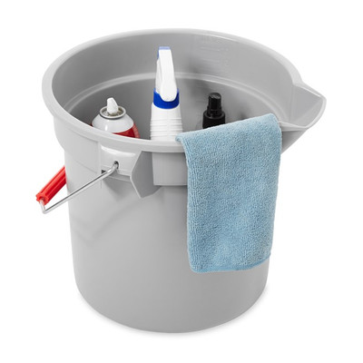 Rubbermaid FG261400GRAY 14 Qt. Gray Round Bucket (6 Each Per Case)