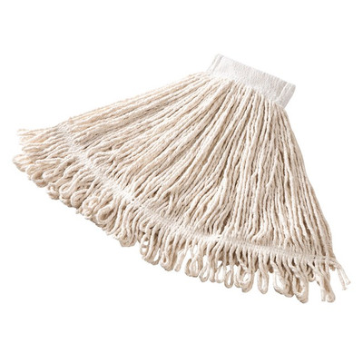 Rubbermaid FGD25206WH00 5" Wide Band Medium White Cotton Super Stitch Mop Head
