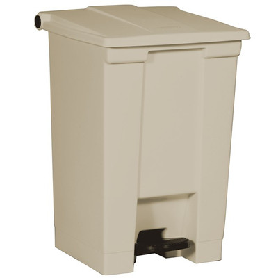 Rubbermaid FG614400BEIG 12 Gal. Beige Plastic Rectangular Step-On Container