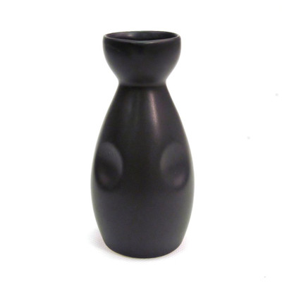 CAC China 666-WP-BLK 6 Oz. Black Ceramic Round Japanese Style Sake Pot (3 Dozen Per Case)