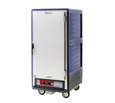 Metro C537-HLFS-U-BU C5 3 Series Blue 3/4-Size Insulated Low Wattage Heated Holding Cabinet with Solid Door and Universal Wire Slides - 120V