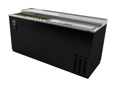 Asber ADBC-65 65.5" W Black Stainless Steel Bottle Cooler