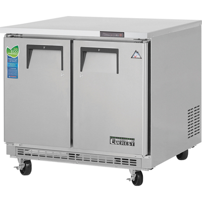 Everest Refrigeration ETBSF2 35.63"W Two-Section Solid Door Undercounter/Worktop Freezer