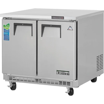Everest Refrigeration ETBSF2 35.63"W Two-Section Solid Door Undercounter/Worktop Freezer