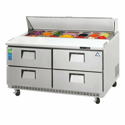 Everest Refrigeration EPBNR2-D4 47.5" W Two-Section Drawered Sandwich Prep Table