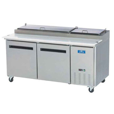 Arctic Air APP71R 71" W Stainless Steel Two-Section Pizza Prep Table