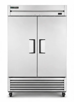 True T-49-HC 54.13" W Two-Section Stainless Steel Door Reach-In Refrigerator - 115 Volts