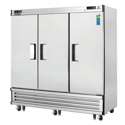 Everest Refrigeration EBRF3 74.75" W Three-Section Solid Door Reach-In Dual Temperature Refrigerator/Freezer Combo