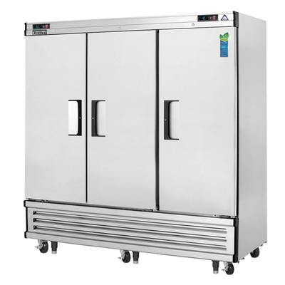Everest Refrigeration EBRF3 74.75" W Three-Section Solid Door Reach-In Dual Temperature Refrigerator/Freezer Combo