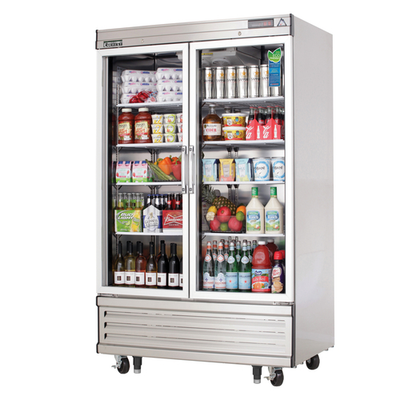 Everest Refrigeration EBGNR2 39.38" W Two-Section Glass Door Reach In Refrigerator