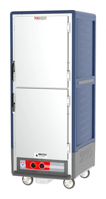 Metro C539-HLDS-4-BU C5 3 Series Blue Full-Size Insulated Low Wattage Heated Holding Cabinet with Solid Dutch Doors and Fixed Wire Slides - 120V
