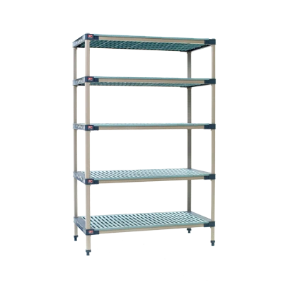 Metro 5X357G4 Metromax 4 Starter Shelving Unit 48"W Rust Proof 800 Lbs. Capacity Per Shelf 2000 Lbs. Capacity Per Unit
