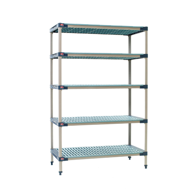 Metro 5X357G4 Metromax 4 Starter Shelving Unit 48"W Rust Proof 800 Lbs. Capacity Per Shelf 2000 Lbs. Capacity Per Unit