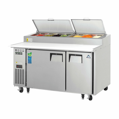 Everest Refrigeration EPPSR2 59.13" W Two-Section Two Door Two Door Pizza Prep Table
