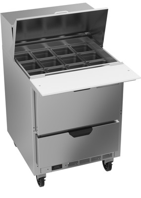 Beverage Air SPED27HC-12M-B 27" W One-Section Two Drawer Mega Top Refrigerated Counter