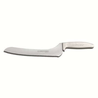 Dexter 13583 9&quot; White Scalloped Edge Sani-Safe Sandwich Knife with Polypropylene Handle